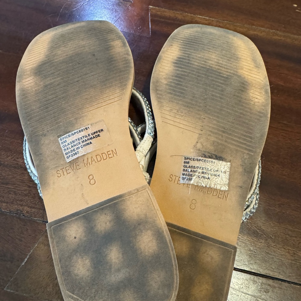 Steve Madden Glittering Silver Strappy Sandals - Picture 2 of 2